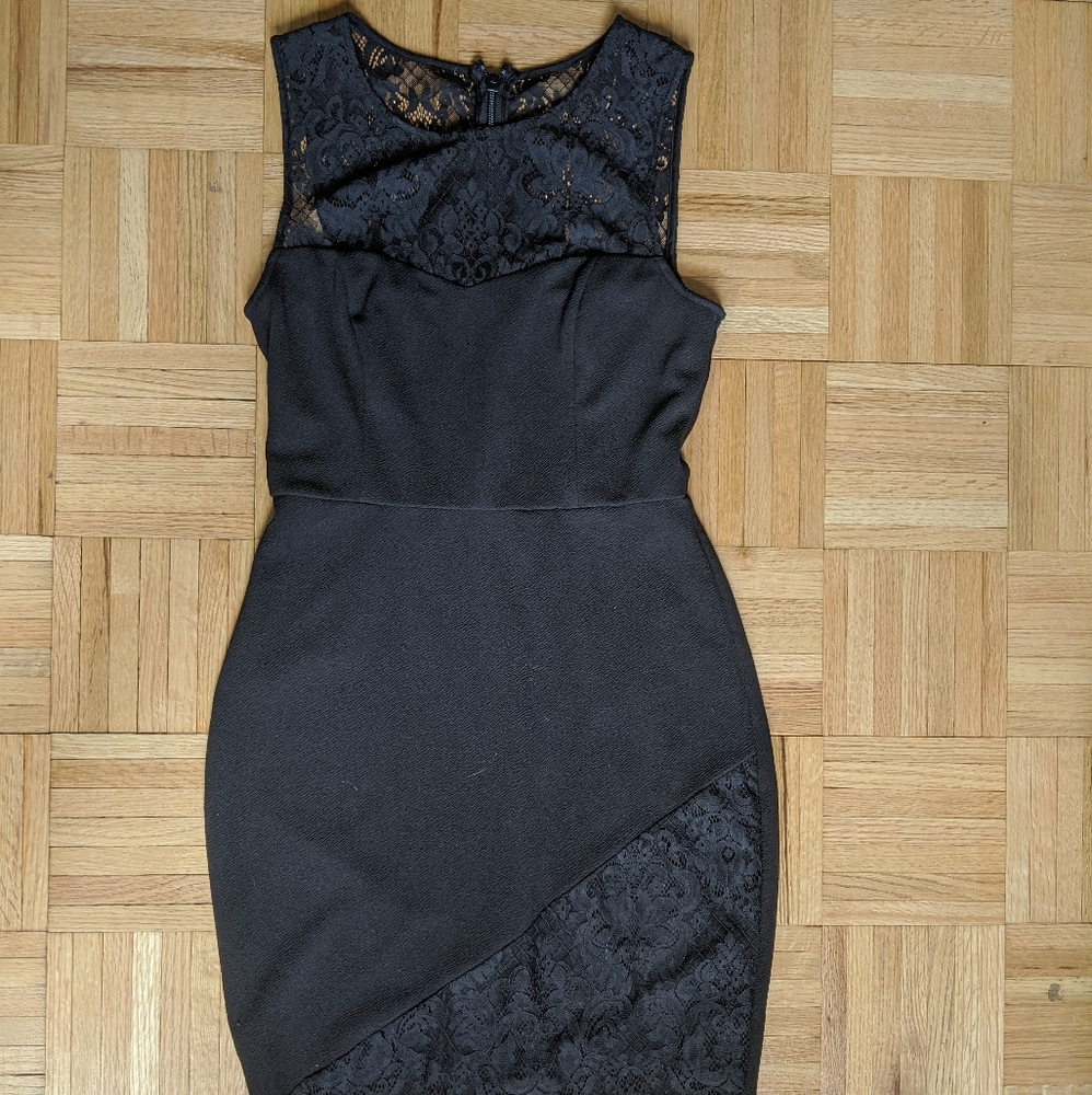 Elegant Black Lace Women's Dress